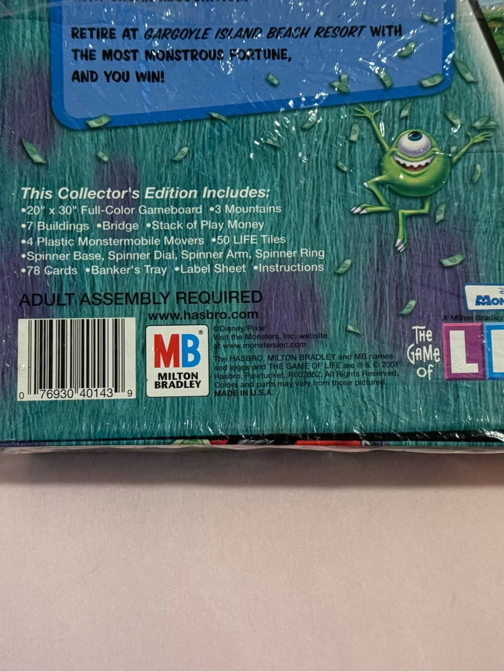 Vintage 2001 The Game of Life: In Monstropolis Board Game!!